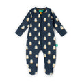 [Pre-Sale] Blue Penguins Zip Organic Babygrow: Navy