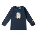 [Pre-Sale] Blue Penguins Applique Long Sleeve T-Shirt: Navy