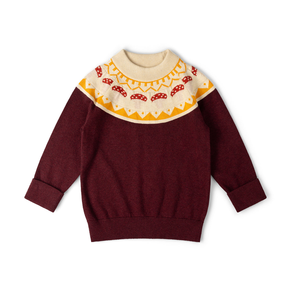 [Pre-Sale] Mushroom Fairisle Knitted Jumper: Brown