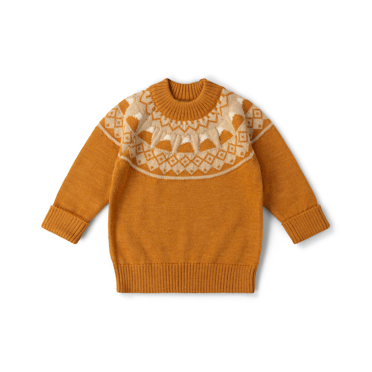 [Pre-Sale] Mountain Fairisle Snuggly Woollen Jumper: Gold