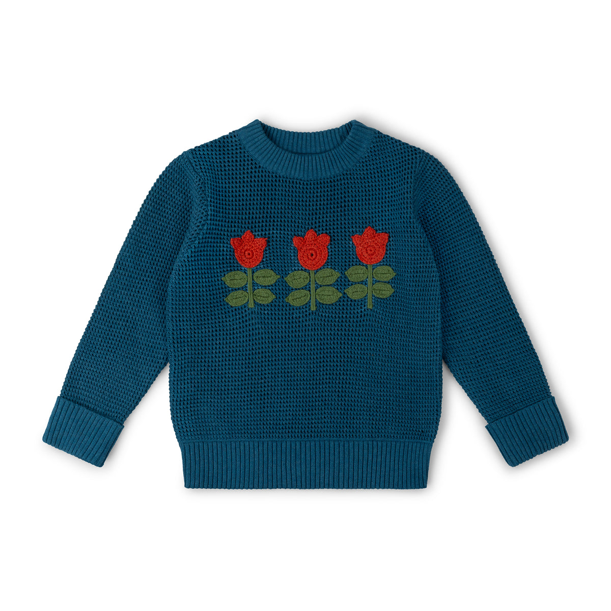 [Pre-Sale] Tulips Knitted Jumper: Blue