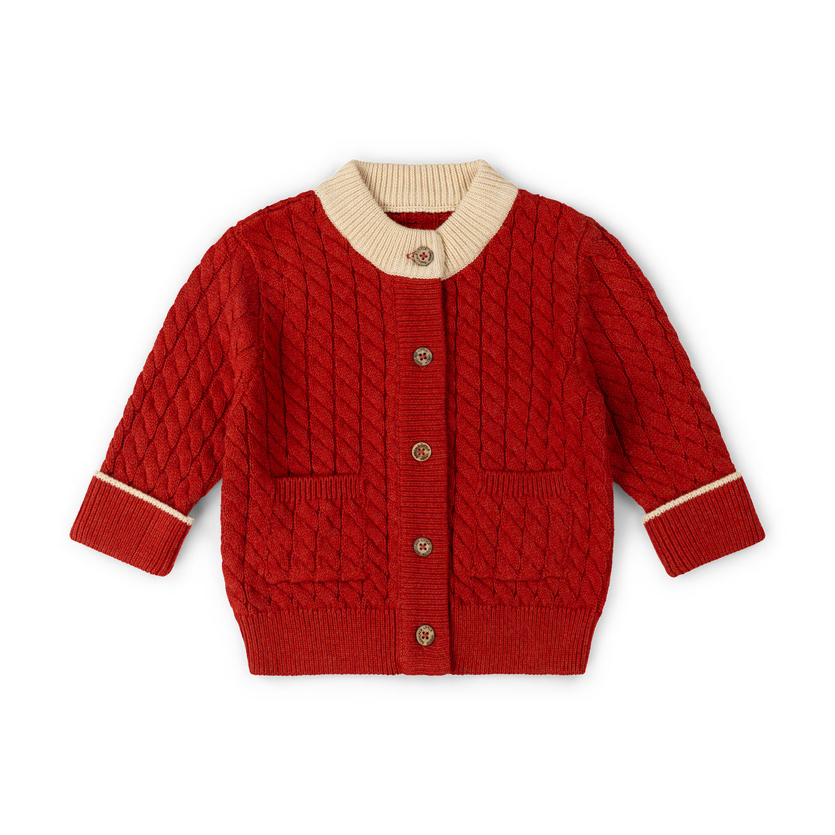 [Pre-Sale] Burnt Ochre Snuggly Knitted Cardigan: Red