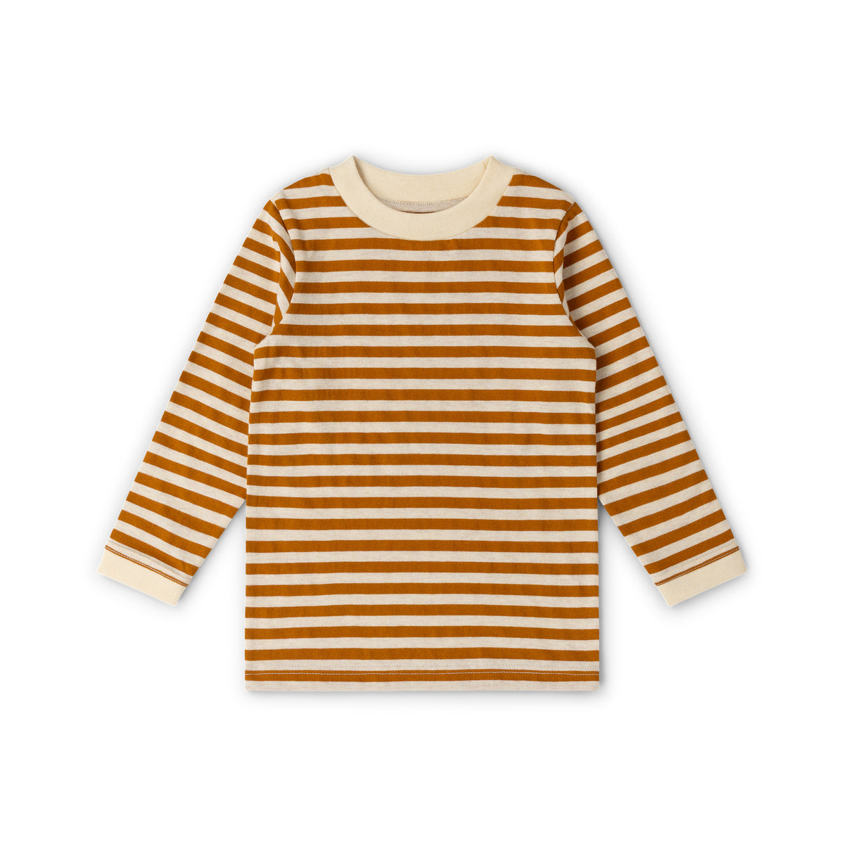 [Pre-Sale] Apricot Striped Long Sleeve T-Shirt: Gold