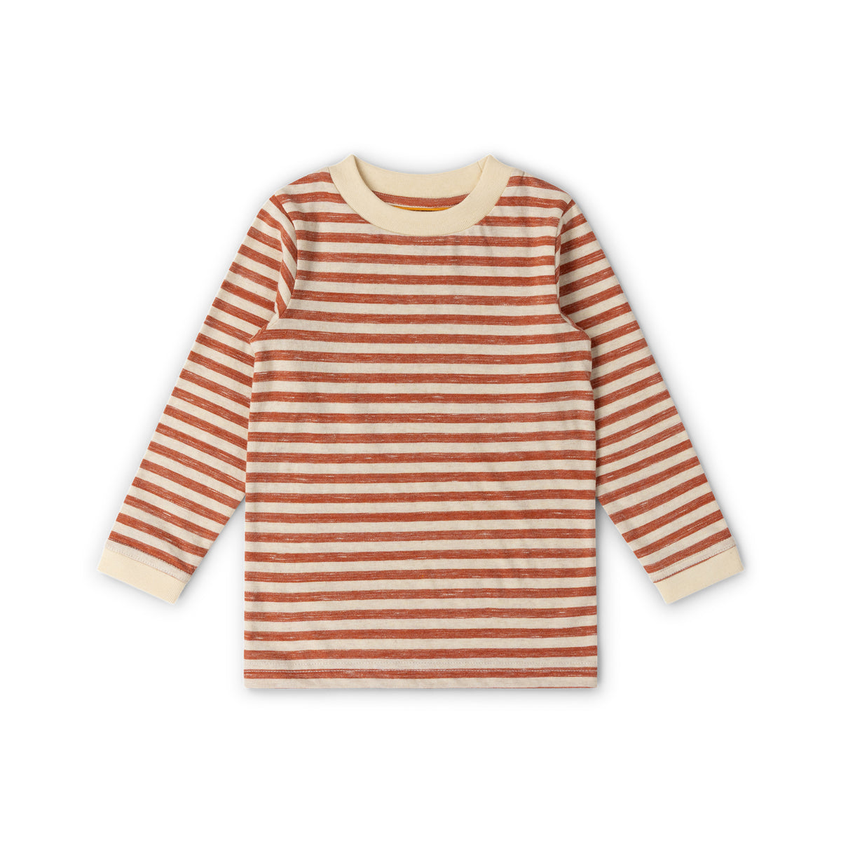 [Pre-Sale] Burnt Ochre Striped Long Sleeve T-Shirt: Red