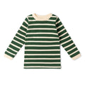 [Pre-Sale] Olive Green Striped Long Sleeve T-Shirt: Green