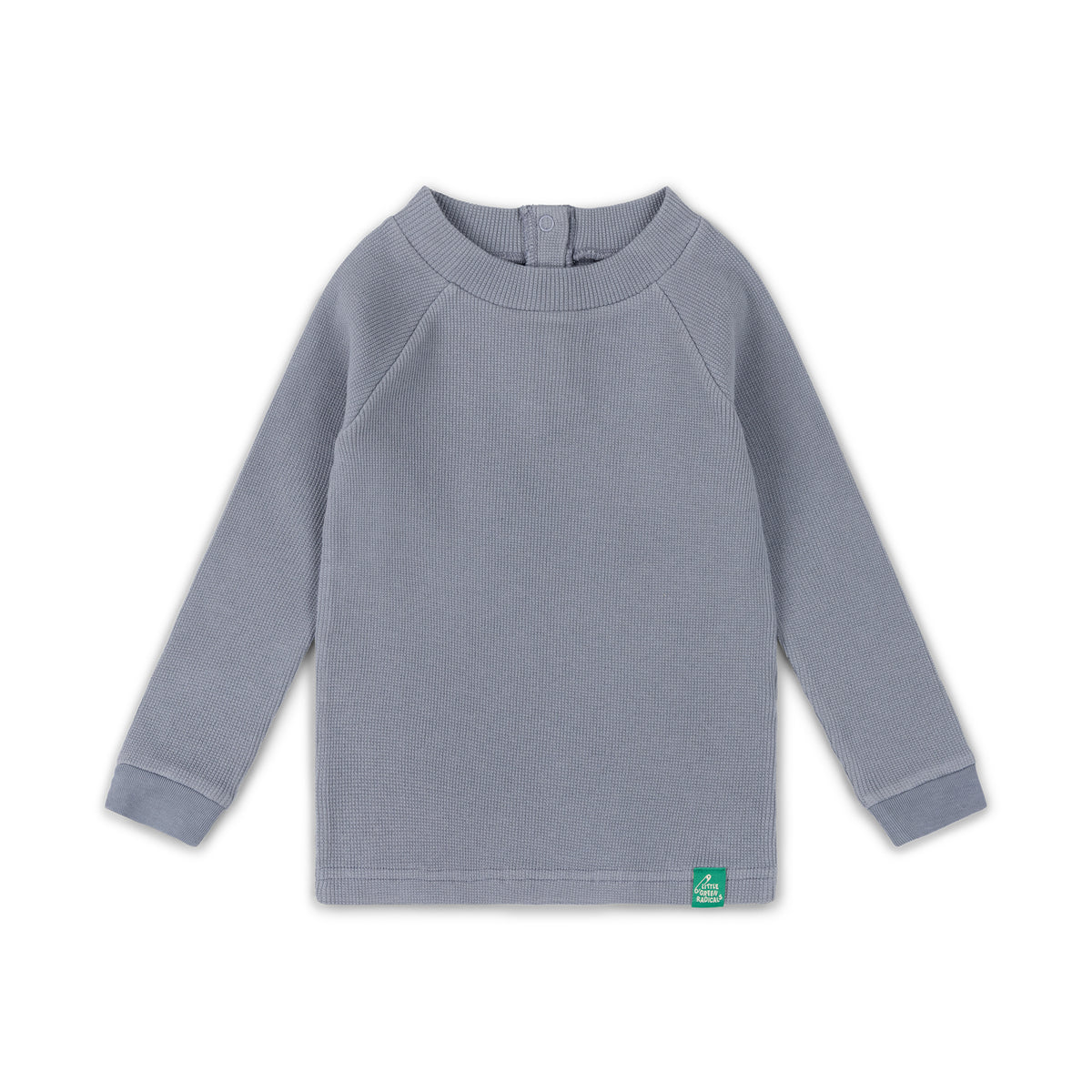 [Pre-Sale] Corn Blue Waffle Long Sleeve Cosy Top: Blue
