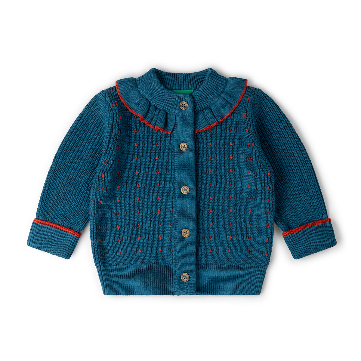 [Pre-Sale] Midnight Frill Snuggly Knitted Cardigan: Blue