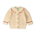 [Pre-Sale] Oatmeal Frill Snuggly Knitted Cardigan: Cream