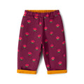 [Pre-Sale] Pink Flowers Reversible Pull On Trousers: Purple