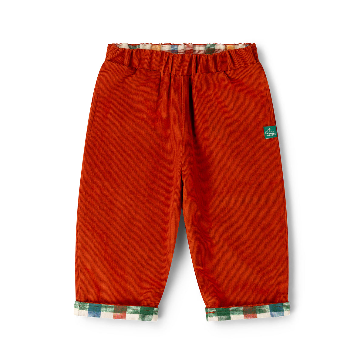 [Pre-Sale] Golden Rainbow Check Reversible Pull On Trousers: Red