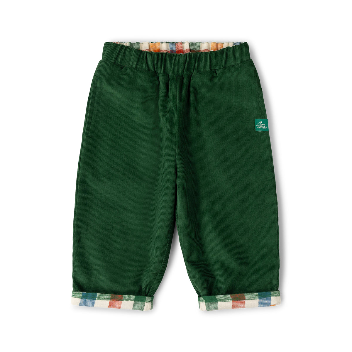 [Pre-Sale] Olive Check Reversible Pull On Trousers: Green