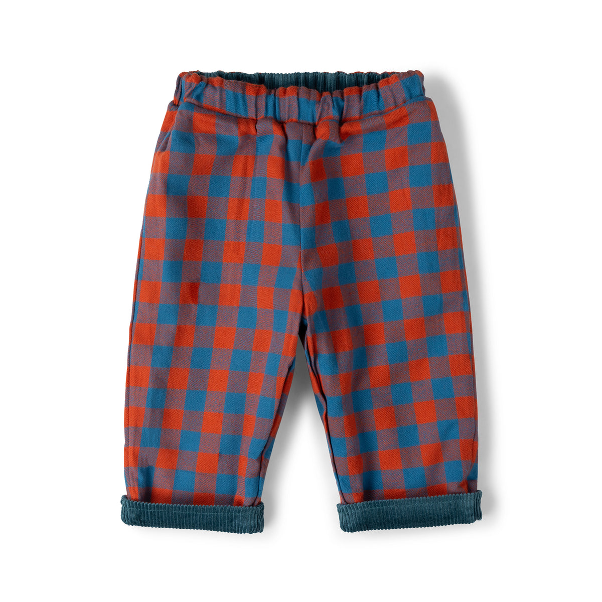 [Pre-Sale] Calm Sea Check Reversible Pull On Trousers: Blue