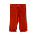 [Pre-Sale] Burnt Ochre Corduroy Lined Adventure Jeans: Red