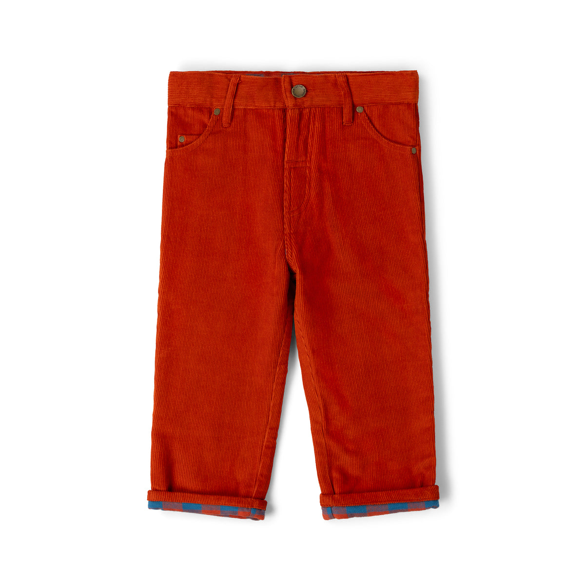[Pre-Sale] Burnt Ochre Corduroy Lined Adventure Jeans: Red