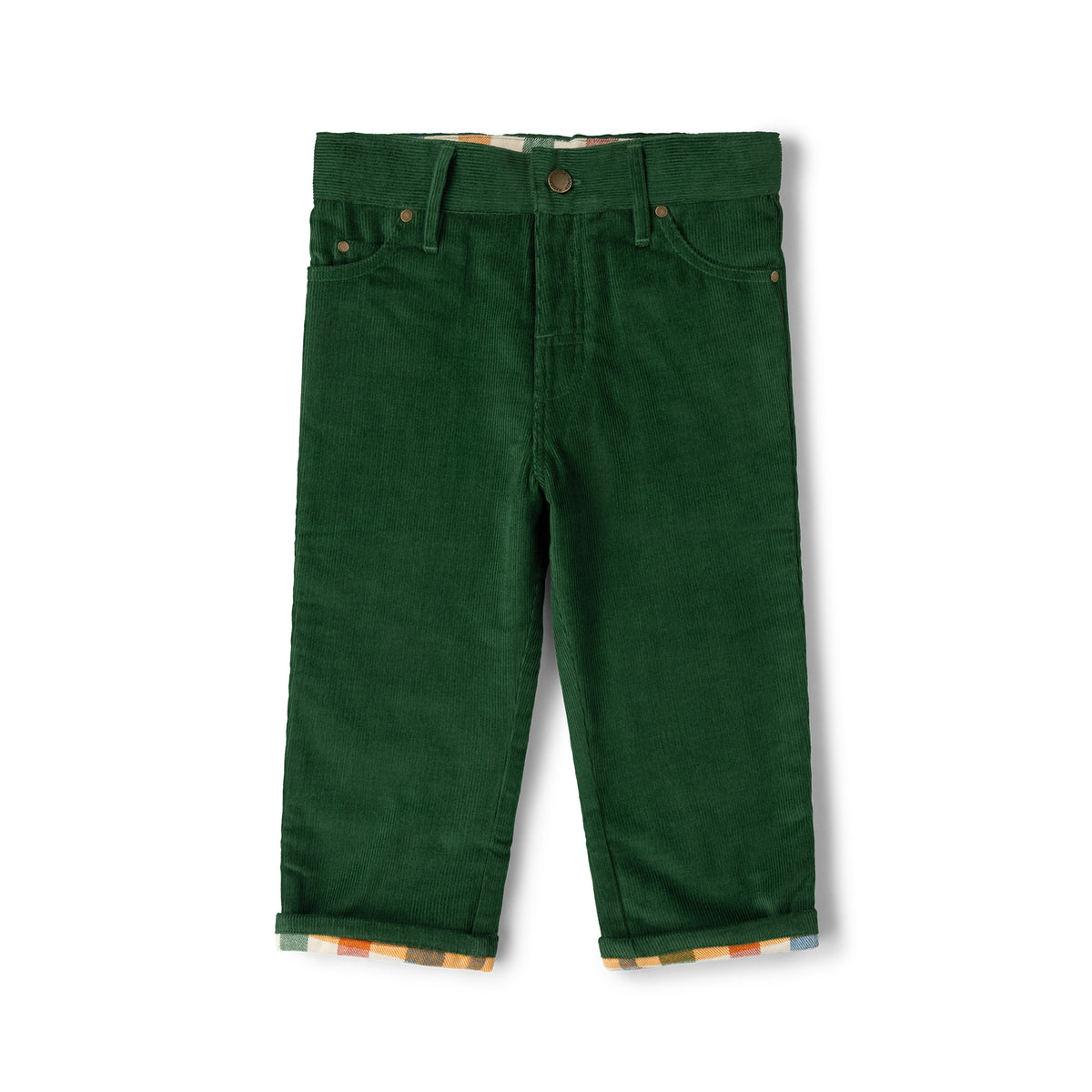 [Pre-Sale] Olive Green Corduroy Lined Adventure Jeans: Green