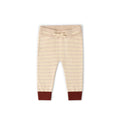 [Pre-Sale] Oatmeal Striped Tie Waist Knitted Joggers: Cream