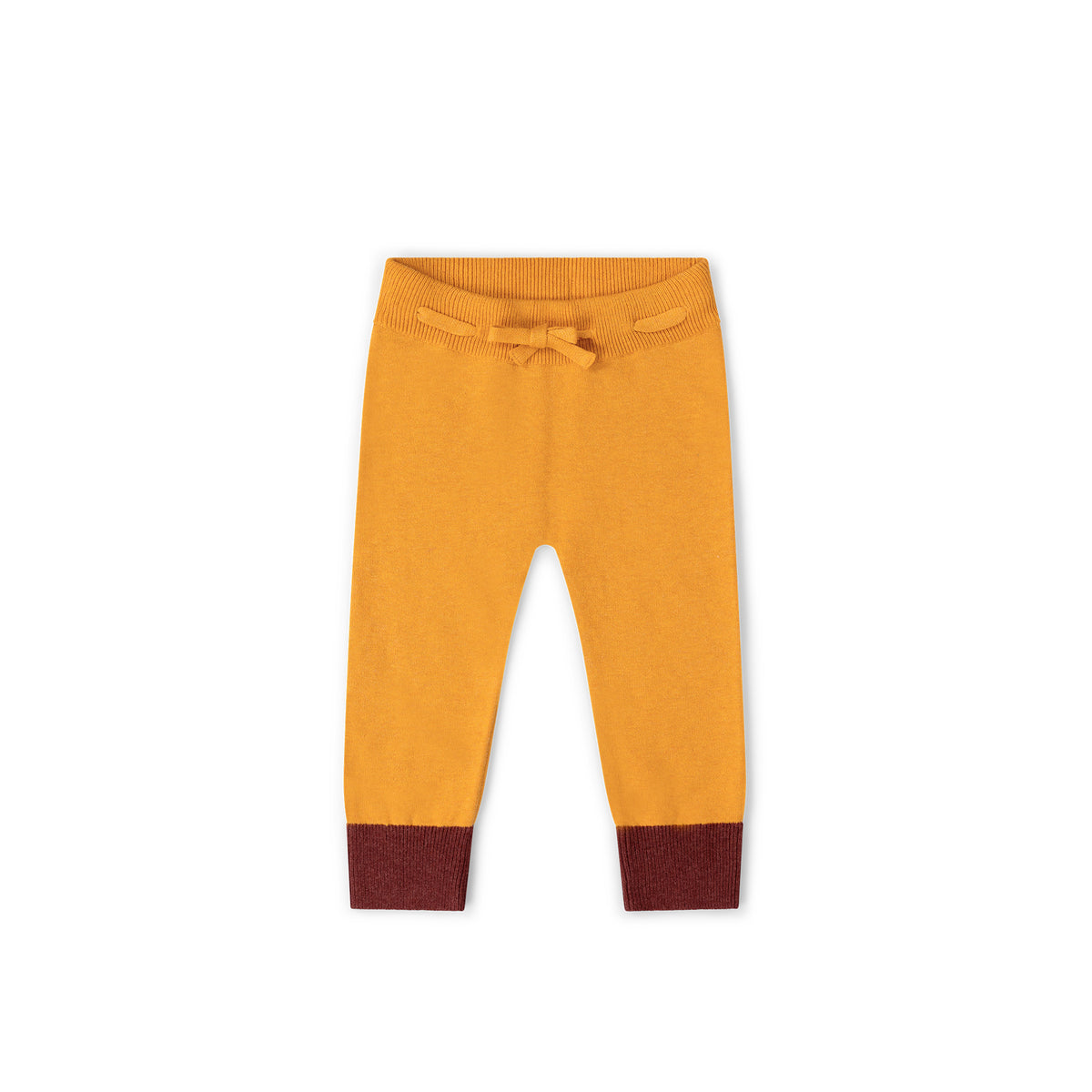 [Pre-Sale] Mustard Tie Waist Knitted Joggers: Gold