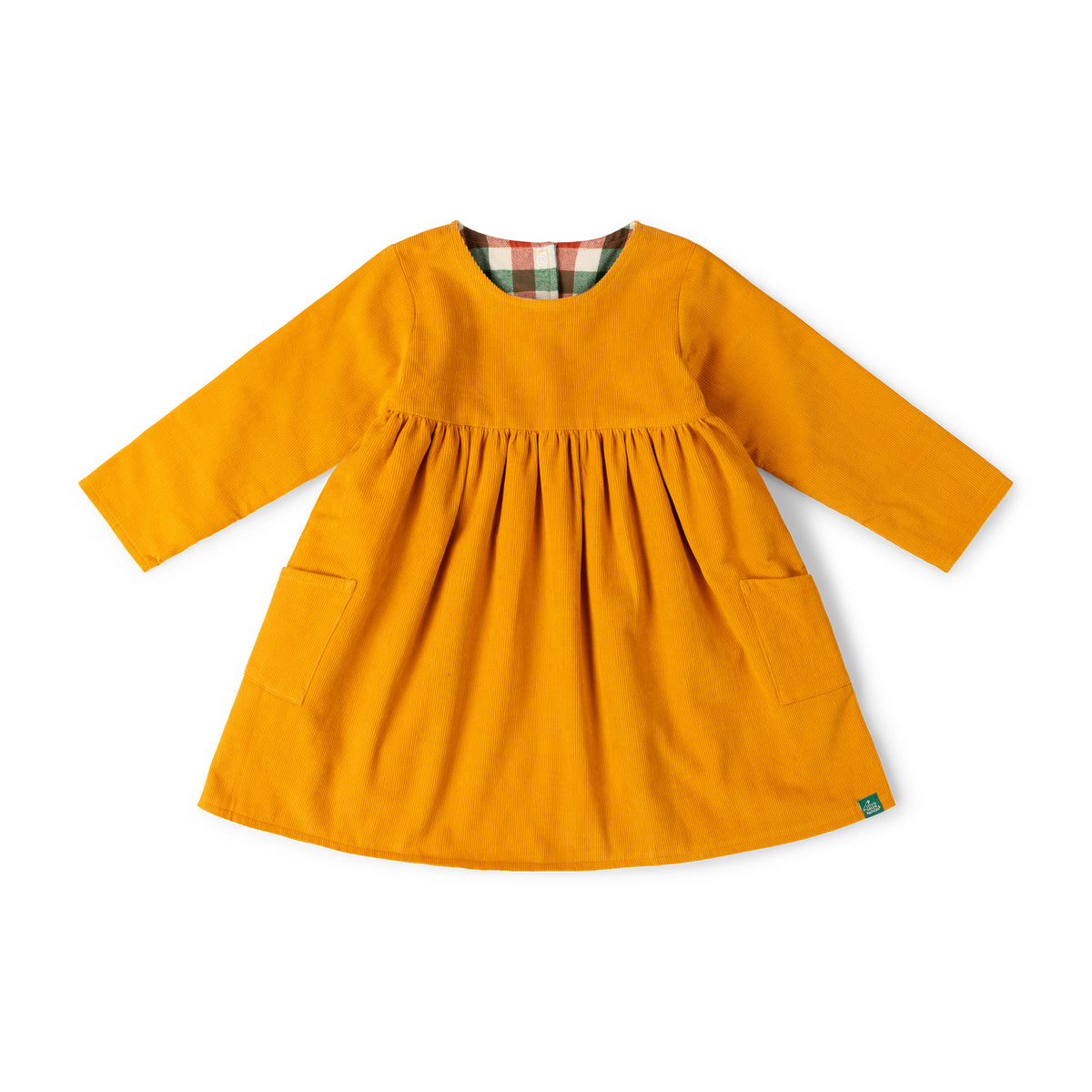 [Pre-Sale] Sunflower Reversible Corduroy Pocket Dress: Gold