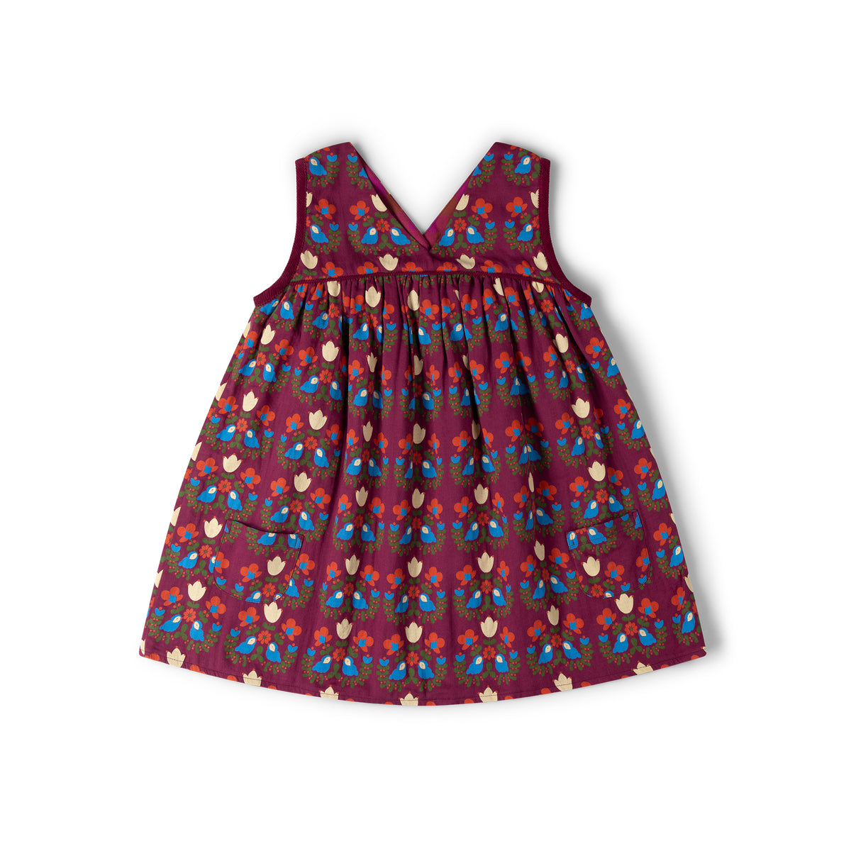 [Pre-Sale] Folk Birds Reversible Swing Dress: Purple