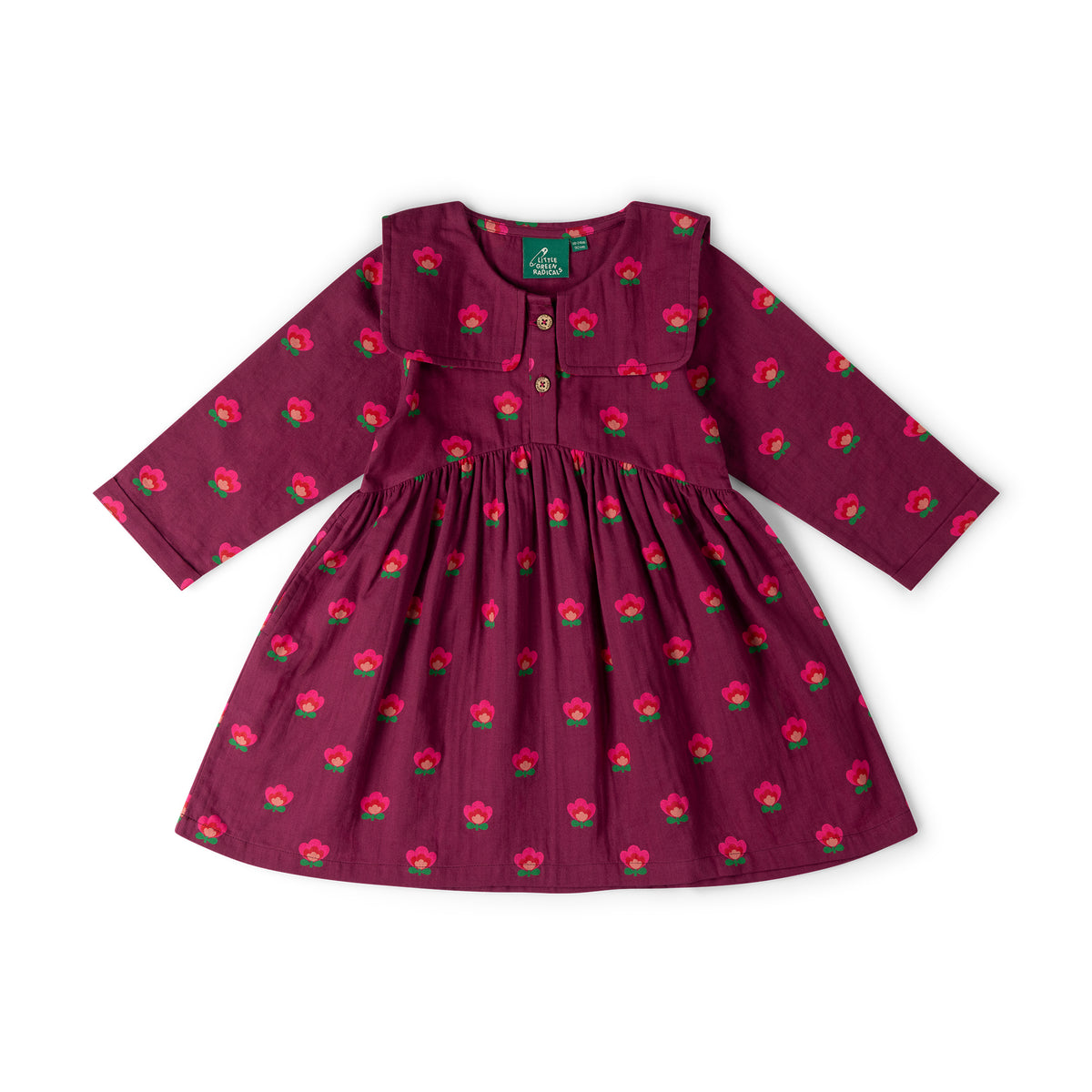 [Pre-Sale] Pink Flowers Sailor Dress: Purple