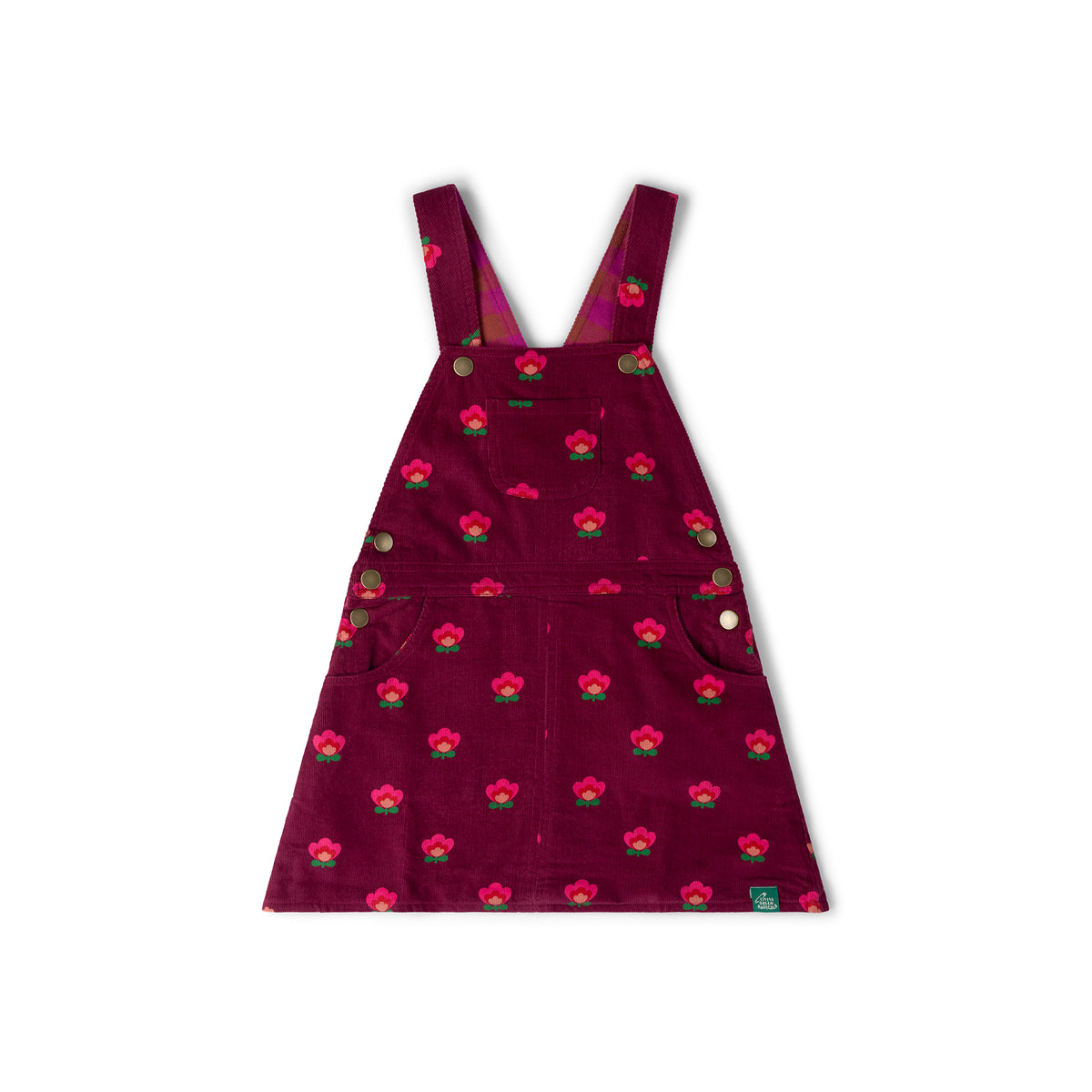 [Pre-Sale] Pink Flowers Reversible Pinafore Dress: Purple