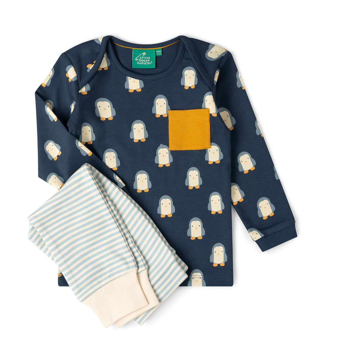 [Pre-Sale] Blue Penguins Organic T-Shirt & Jogger Playset: Navy