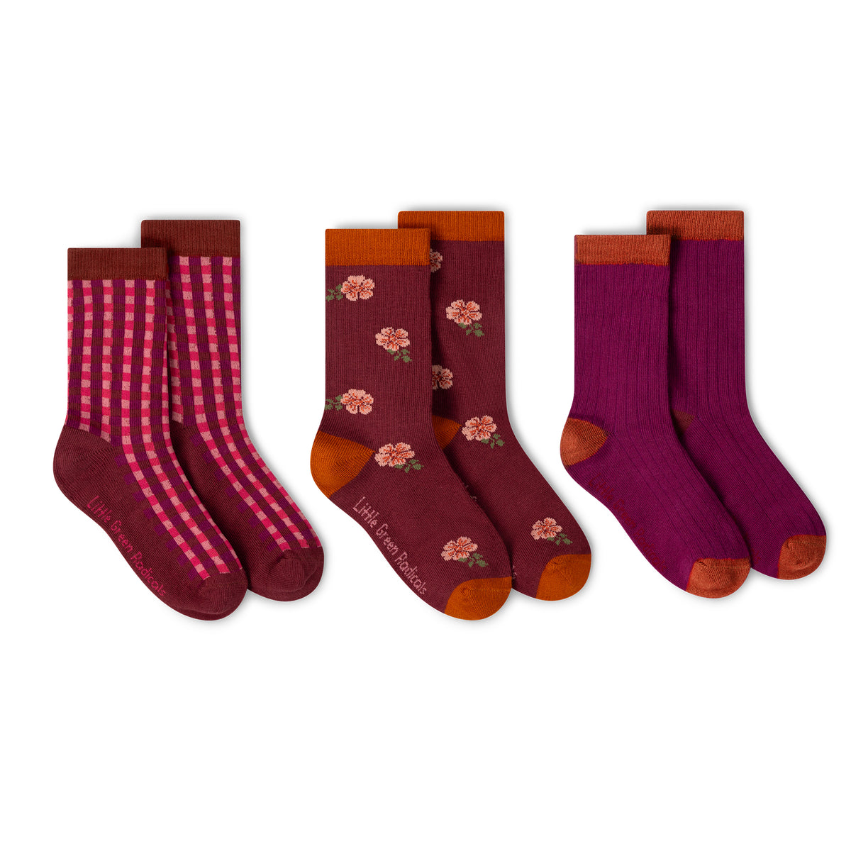 [Pre-Sale] Berry Petals Ankle Socks 3 Pack: Multi