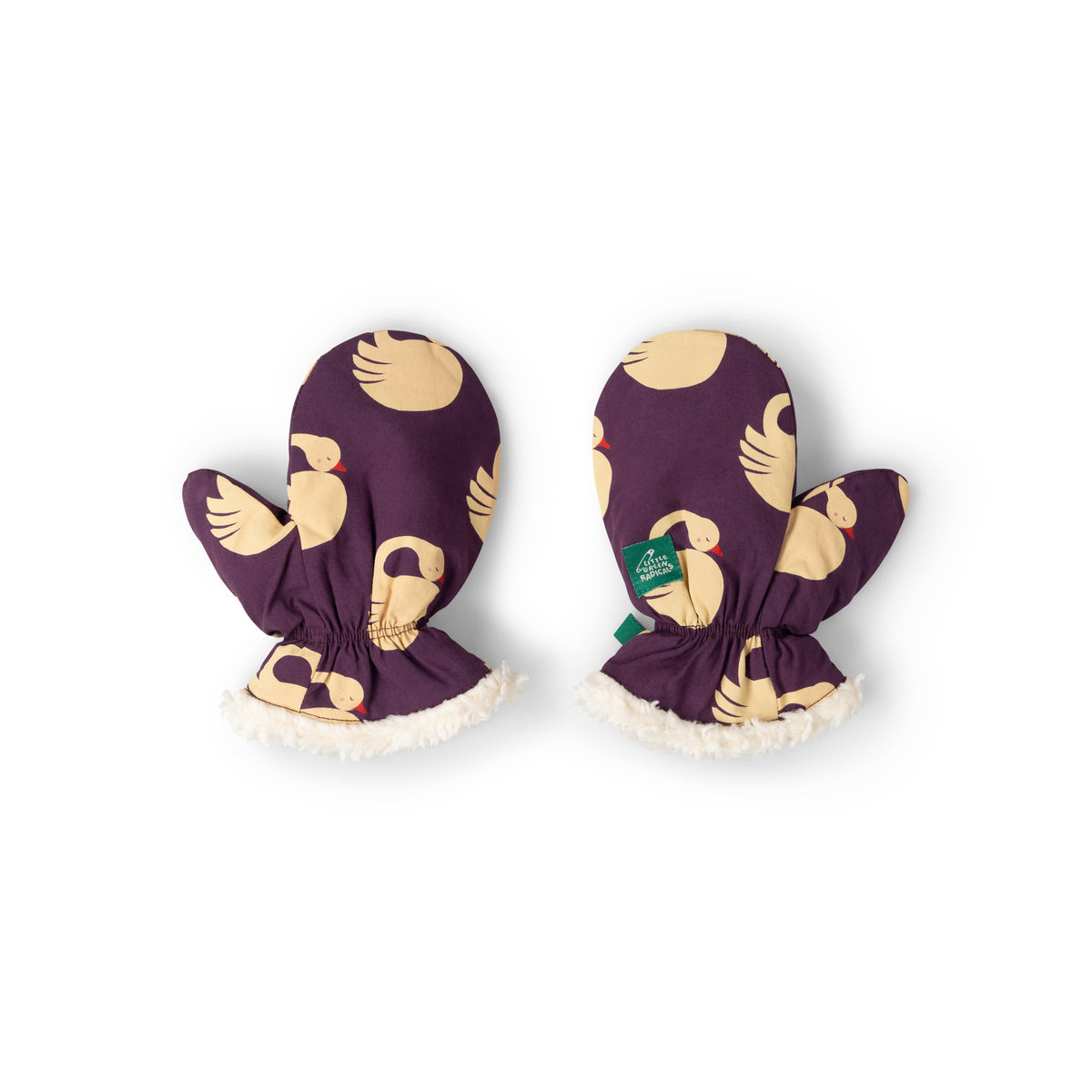 [Pre-Sale] Sleeping Swans Sherpa Lined Mittens: Purple
