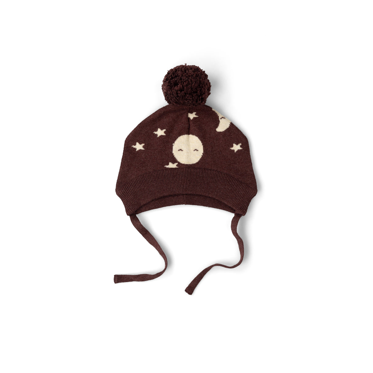 [Pre-Sale] Moon Knitted Bobble Hat: Brown