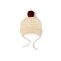 [Pre-Sale] Oatmeal Striped Knitted Bobble Hat: Cream