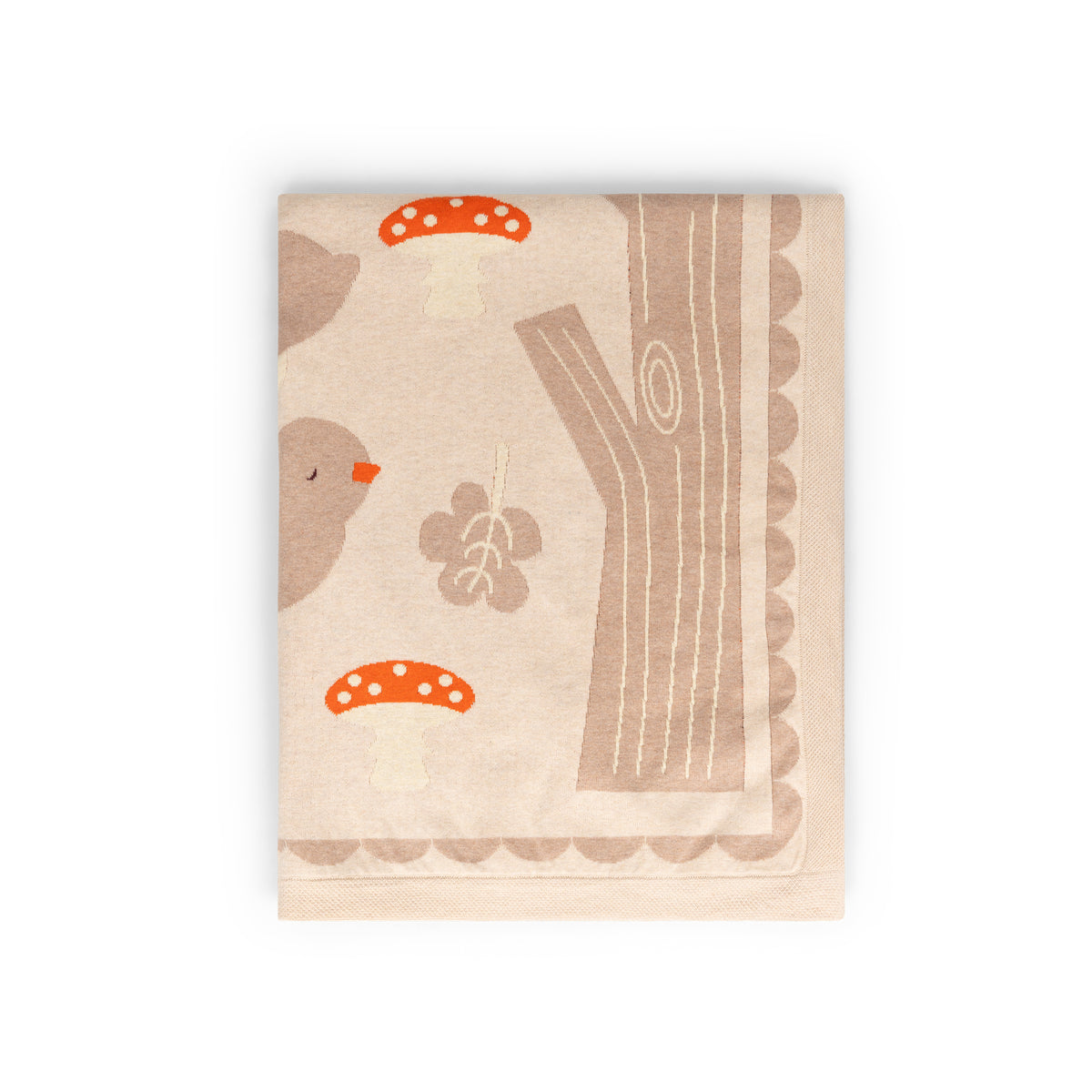 [Pre-Sale] Folk Tales Knitted Organic Baby Blanket: Cream