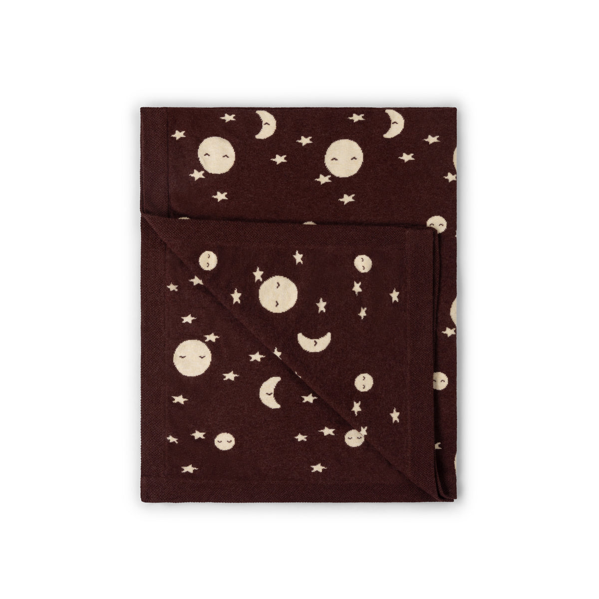 [Pre-Sale] Moon Knitted Organic Baby Blanket: Brown