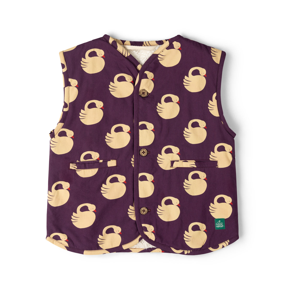 [Pre-Sale] Sleeping Swans Sherpa Lined Reversible Gilet: Purple