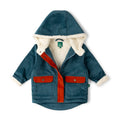 [Pre-Sale] Calm Sea Colourblock Organic Sherpa Toasty Coat: Blue