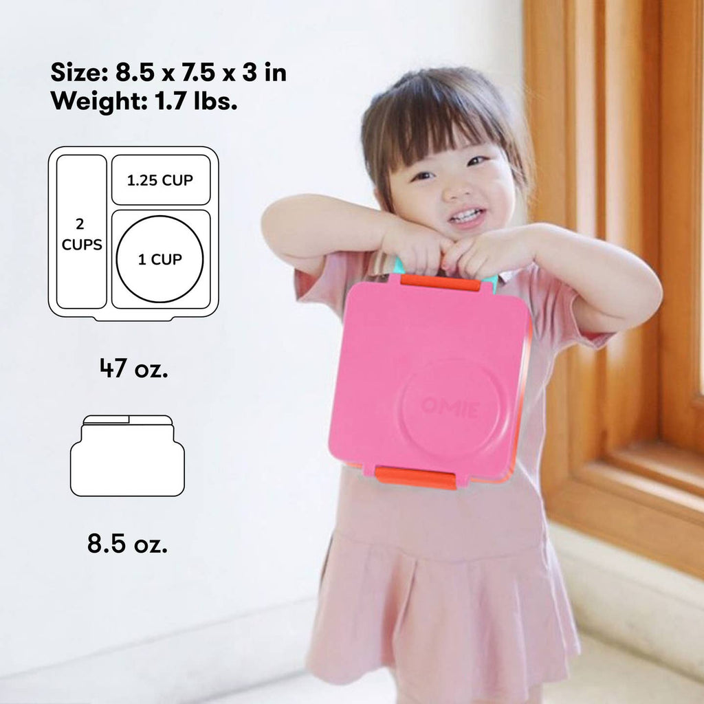 OmieBox Pink Berry bento lunch box