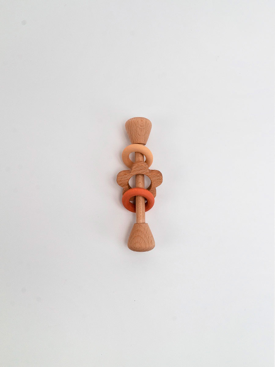 Rings and Flower rattle / Light pink