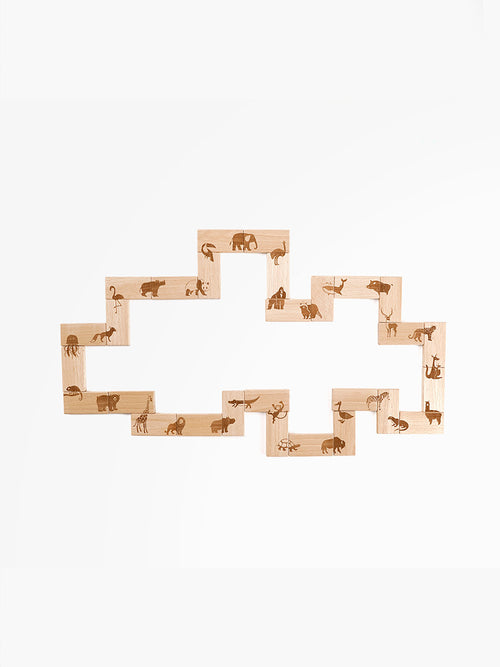 Wooden Domino game / Animal Domino play